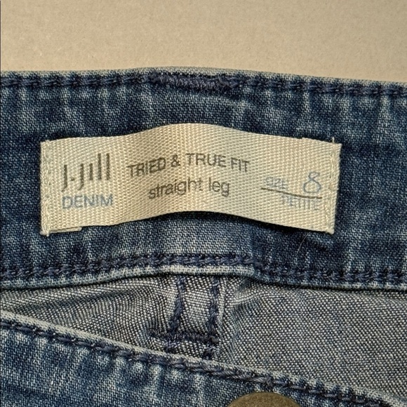 J.Jill Petite Tried and True Blue Straight Slim Leg Mid Rise Denim Jeans Size 8P - Picture 8 of 11